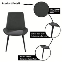 Modern Dining Chair Living Room Black Metal Leg Dining Chair-4pcs/Ctn