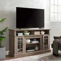 Modern Entertainment Console For TV Up To 65" With Open And Closed Storage Space, Grey Wash, 58.25"W*15.75"D*32"H