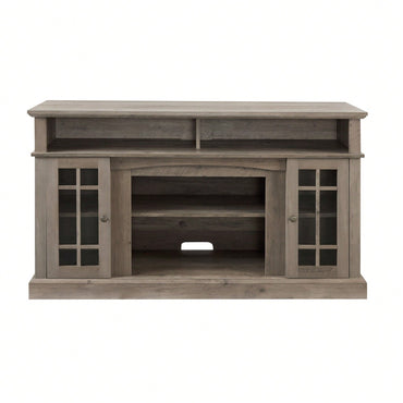 Modern Entertainment Console For TV Up To 65" With Open And Closed Storage Space, Grey Wash, 58.25"W*15.75"D*32"H