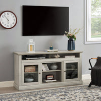 Modern Entertainment Console For TV Up To 65" With Open And Closed Storage Space, Stone Gray, 60"W*15.75"D*29"H