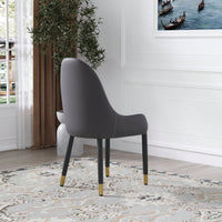 Modern PU Sponge-Filled Dining Chair, Solid Wood Metal Legs, Suitable For Restaurants, Living Rooms And Rooms-(Set Of 2)