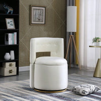 360° Swivel Accent Chair With Storage Function, Velvet Curved Chair With Gold Metal Base For Living Room, Nursery, Bedroom