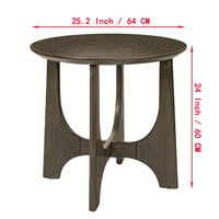 25" Round End Table, Wooden Side Table,Night Stand For Bedroom, Living Room ,Reception Room