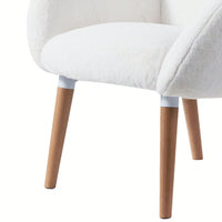 Pure Solid Wood Beech Frame Imitation Lamb Fabric Sofa Chair, Suitable For Living Room And Hotel