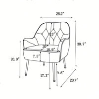 Modern Mid Century Chair Velvet Sherpa Armchair For Living Room Bedroom Office Easy Assemble