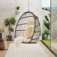 Outdoor Garden Rattan Egg Swing Chair Hanging Chair Wood