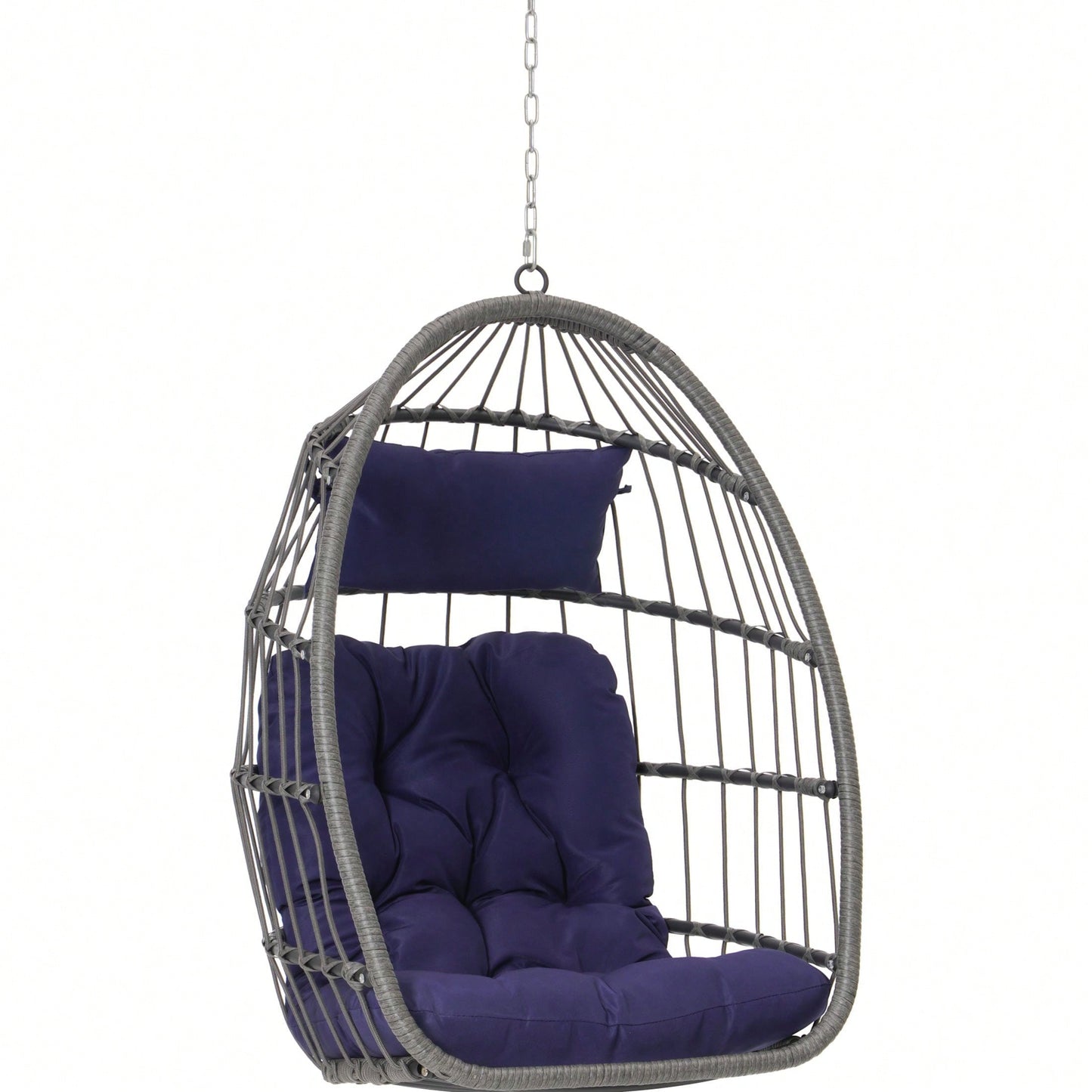 Outdoor Garden Rattan Egg Swing Chair Hanging Chair Wood