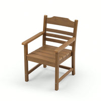 Patio Dining Chair With Armset Set Of 2, HIPS Materialwith Imitation Wood Grain Wexture Chair For Deck Pool Backyard