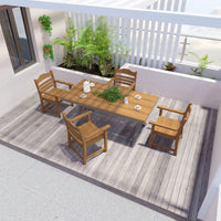 Patio Dining Chair With Armset Set Of 2, HIPS Materialwith Imitation Wood Grain Wexture Chair For Deck Pool Backyard