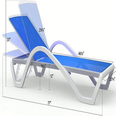 Adjustable Aluminum Pool Lounge Chairs With Arm All Weather Pool Chairs For Outside,In-Pool,Lawn