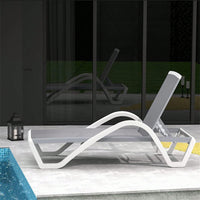 Adjustable Aluminum Pool Lounge Chairs With Arm All Weather Pool Chairs For Outside,In-Pool,Lawn