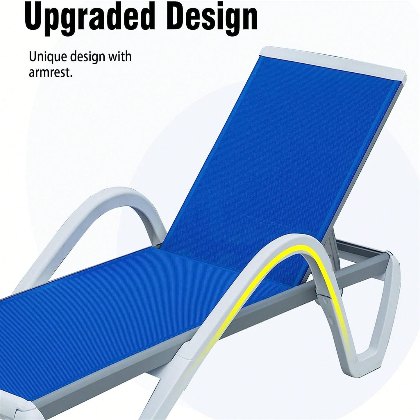 Adjustable Aluminum Pool Lounge Chairs With Arm, All Weather Pool Chairs For Outside,In-Pool,Lawn