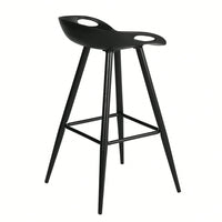 Set Of 2 Counter & Bar Stools, High Back Kitchen Island Stools With Footrest, Easy To Assemble, Modern Minimalist Style, Black