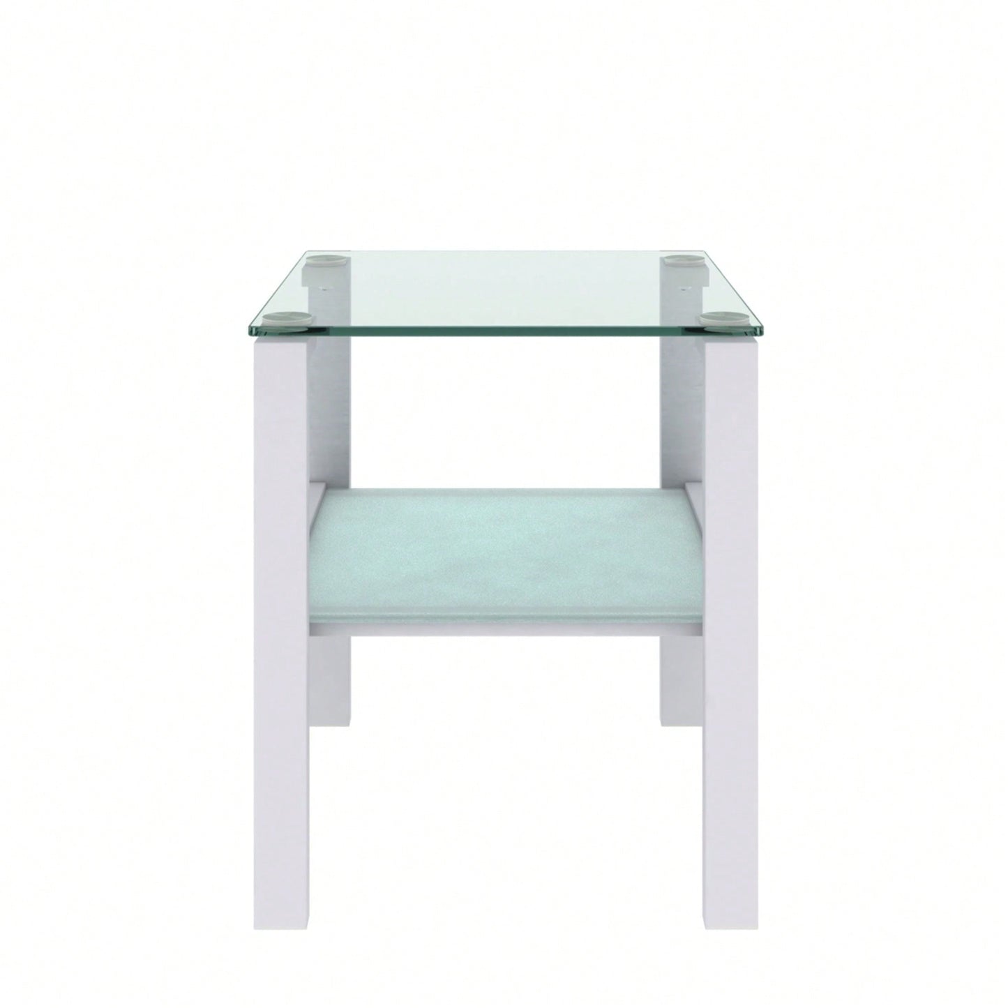 2-Piece Glass Two-Tier Tea Table, Small Round Table, Bedroom Corner Table, Living Room Side Table, Transparent