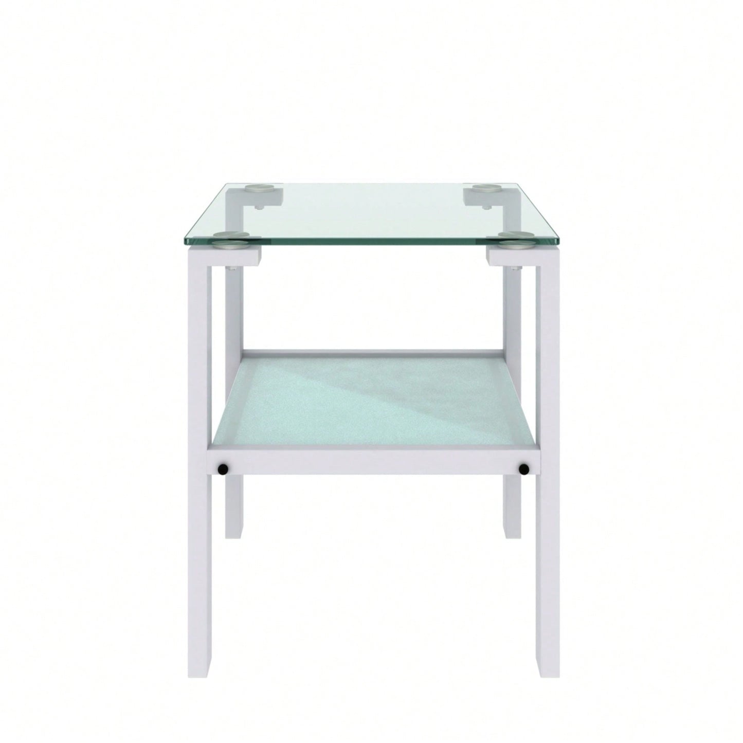 2-Piece Glass Two-Tier Tea Table, Small Round Table, Bedroom Corner Table, Living Room Side Table, Transparent