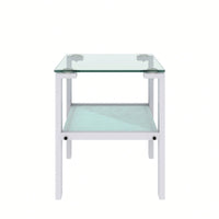 2-Piece Glass Two-Tier Tea Table, Small Round Table, Bedroom Corner Table, Living Room Side Table, Transparent