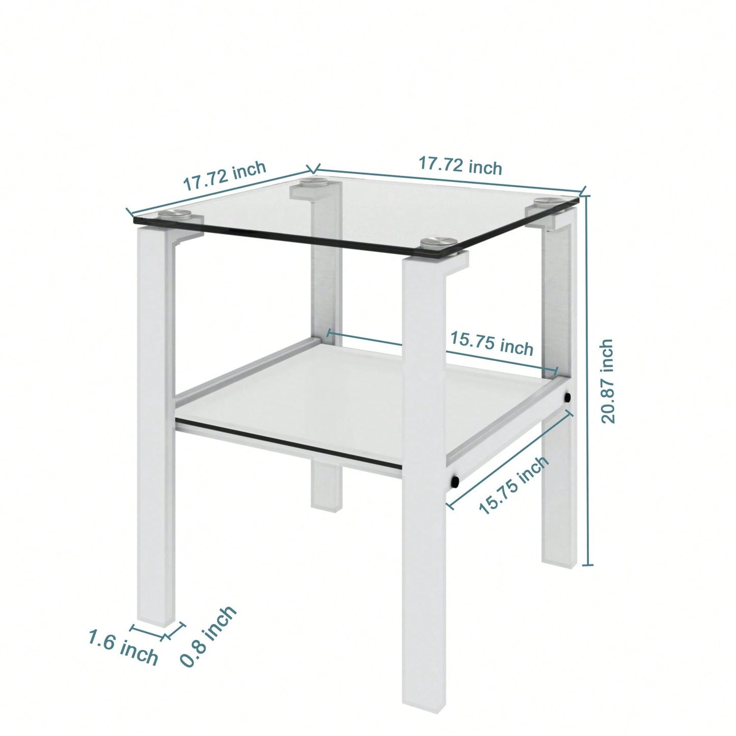 2-Piece Glass Two-Tier Tea Table, Small Round Table, Bedroom Corner Table, Living Room Side Table, Transparent