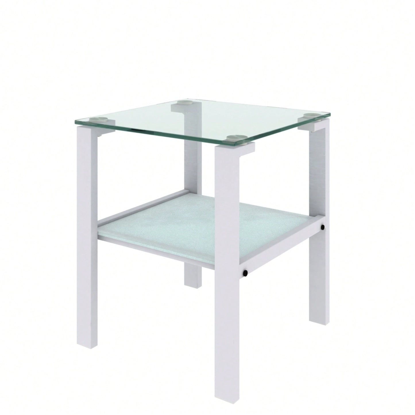 2-Piece Glass Two-Tier Tea Table, Small Round Table, Bedroom Corner Table, Living Room Side Table, Transparent