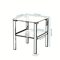 2-Piece Glass Two-Tier Tea Table, Small Round Table, Bedroom Corner Table, Living Room Side Table, Transparent