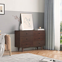 Solid Wood Spray-Painted Retro Drawer Dresser Buffet Table with Round Handle for Dining Room and Kitchen