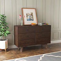 Solid Wood Spray-Painted Retro Drawer Dresser Buffet Table with Round Handle for Dining Room and Kitchen