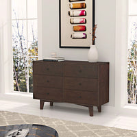 Solid Wood Spray-Painted Retro Drawer Dresser Buffet Table with Round Handle for Dining Room and Kitchen