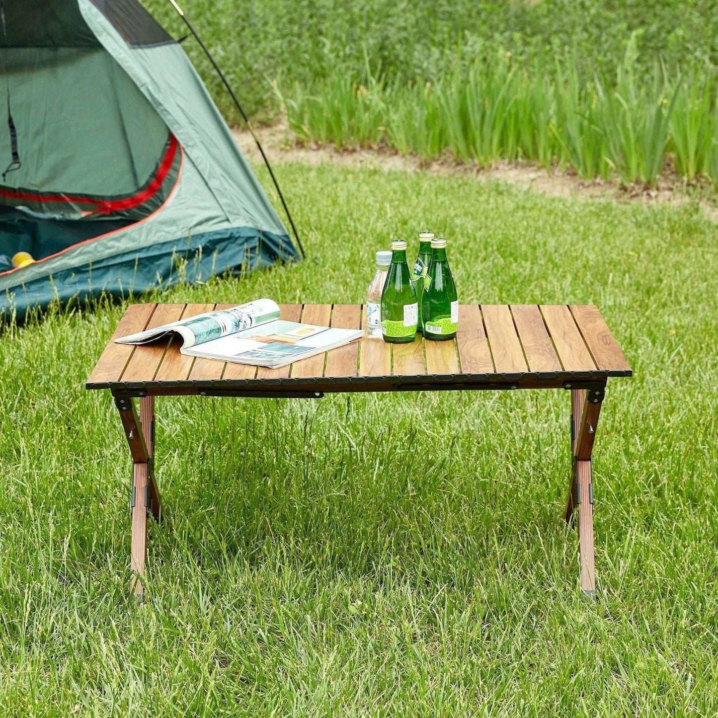 Lightweight Aluminum Roll-Up Folding Table for Camping Picnics Beach BBQ Outdoor Parties