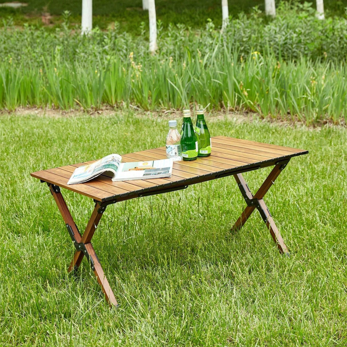 Lightweight Aluminum Roll-Up Folding Table for Camping Picnics Beach BBQ Outdoor Parties