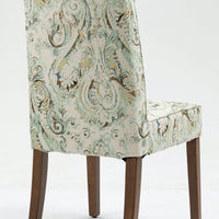 Removable Interchangeable And Washable Linen Upholstered Parsons Chair With Solid Wood Legs