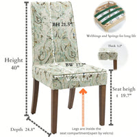 Removable Interchangeable And Washable Linen Upholstered Parsons Chair With Solid Wood Legs