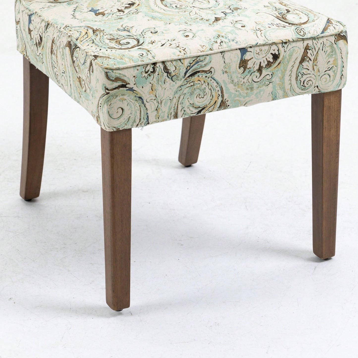 Removable Interchangeable And Washable Linen Upholstered Parsons Chair With Solid Wood Legs