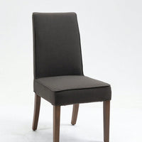 Removable Interchangeable And Washable Linen Upholstered Parsons Chair With Solid Wood Legs