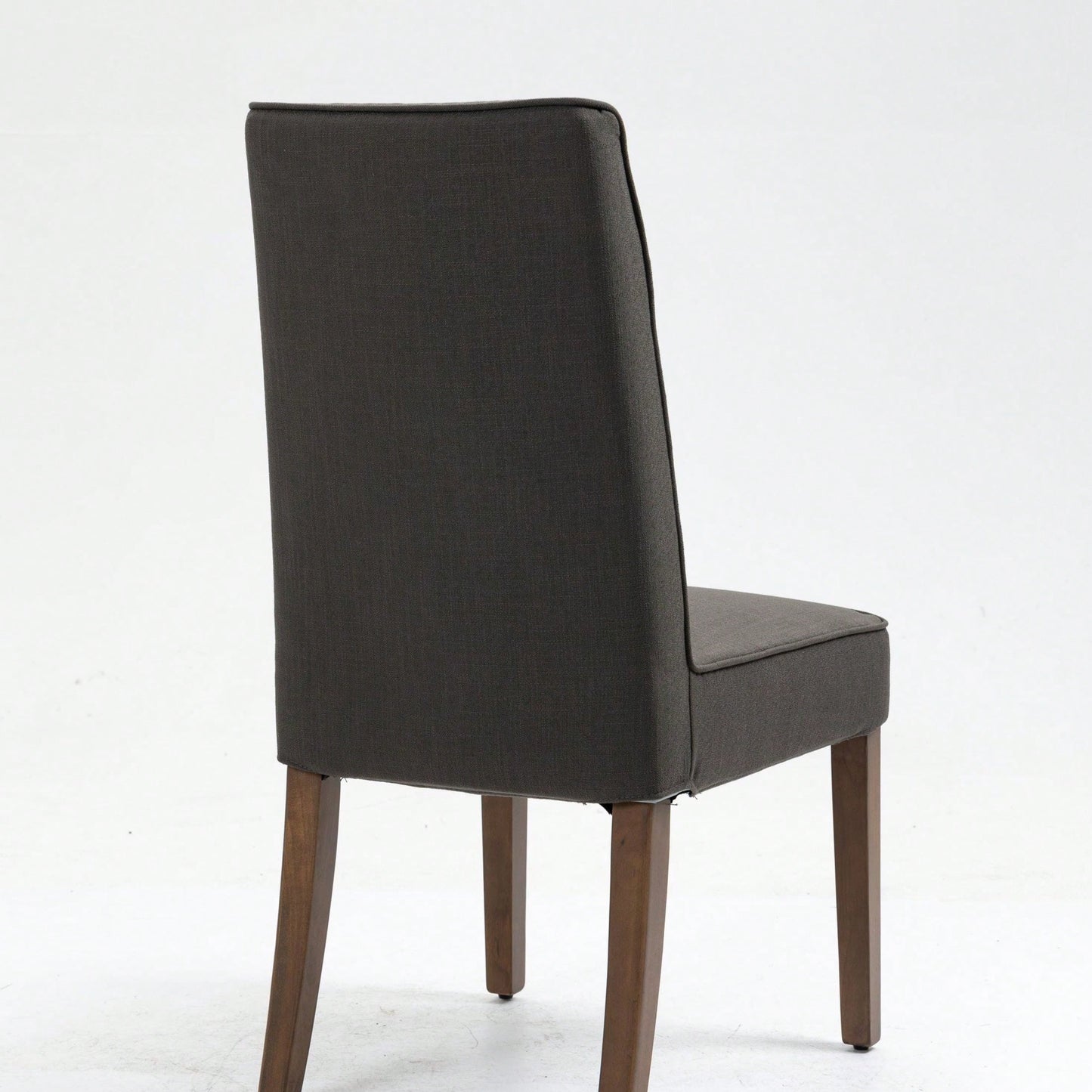 Removable Interchangeable And Washable Linen Upholstered Parsons Chair With Solid Wood Legs