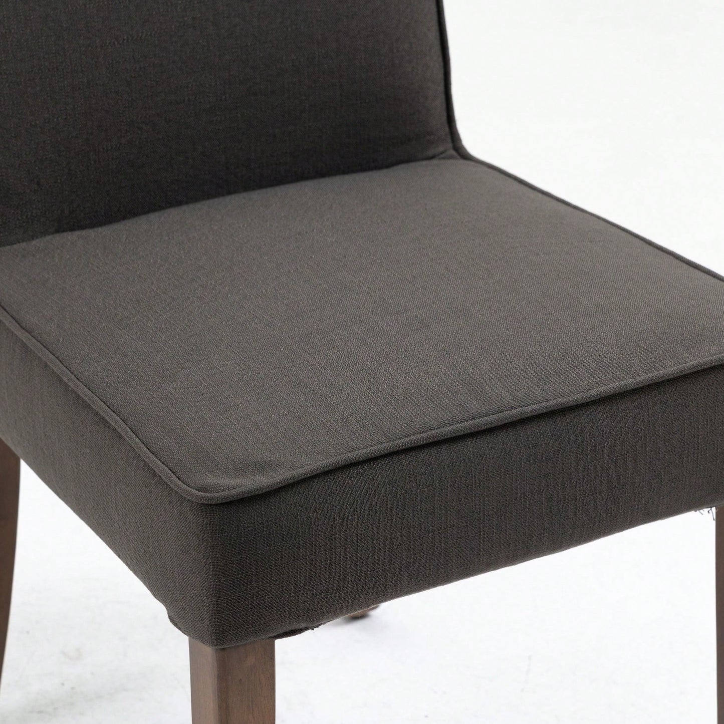 Removable Interchangeable And Washable Linen Upholstered Parsons Chair With Solid Wood Legs