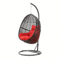 Patio PE Rattan Swing Chair With Stand For Balcony, Courtyard