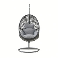 Patio PE Rattan Swing Chair With Stand For Balcony, Courtyard