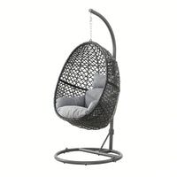 Patio PE Rattan Swing Chair With Stand For Balcony, Courtyard