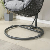 Patio PE Rattan Swing Chair With Stand For Balcony, Courtyard