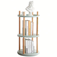 360 Degree Rotating 3 Tier Bookshelf Large Capacity Storage Rack Compact Design for Living Room Bedroom Study Kitchen