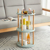 360 Degree Rotating 3 Tier Bookshelf Large Capacity Storage Rack Compact Design for Living Room Bedroom Study Kitchen