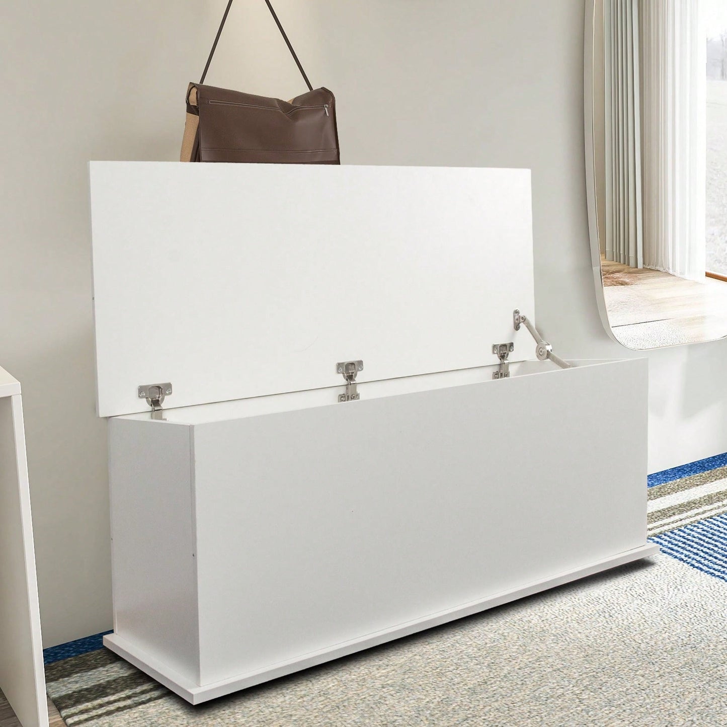 Storage Chest Trunk, Lift Top Wood Box For Entryway Bench Organizer Home Furniture