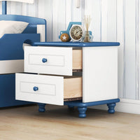 Wooden Nightstand With Two Drawers For Kids,End Table For Bedroom