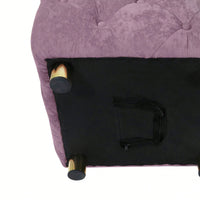 Stylish Velvet Upholstered Ottoman Small End Table Soft Foot Stool Makeup Chair Comfortable Accent Seat for Living Room Bedroom Entryway