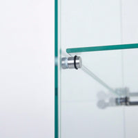 One Door Glass Cabinet Glass Display Cabinet With 3 Shelves, White