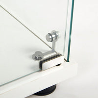 One Door Glass Cabinet Glass Display Cabinet With 3 Shelves, White
