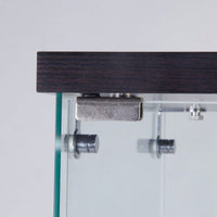 Two Door Glass Cabinet Glass Display Cabinet With 3 Shelves, Black