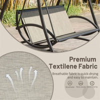 2-Seat Outdoor Patio Swing Chair with Adjustable Canopy and Sturdy Steel Frame for Garden Deck and Backyard Relaxation