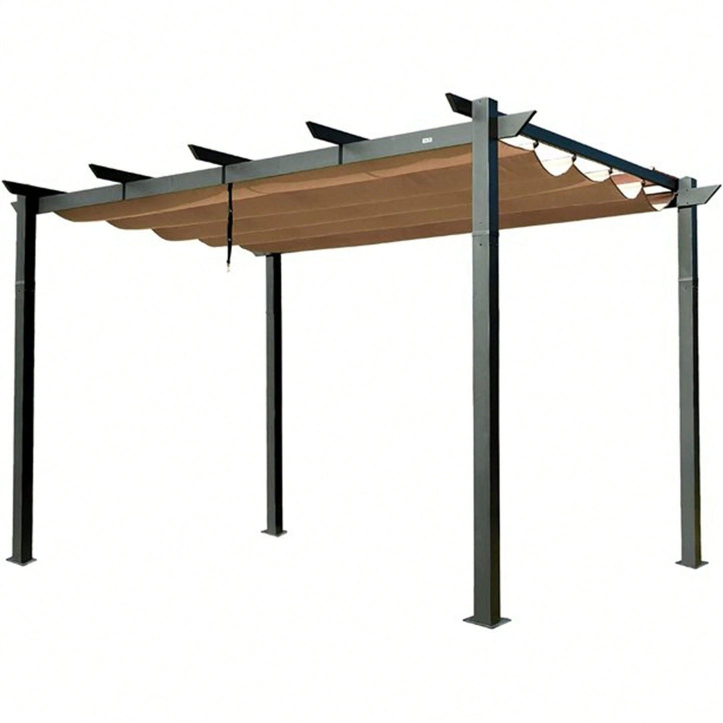 Aluminum Retractable Pergola with Weather-Resistant Canopy for Outdoor Patio Deck Garden and Grape Trellis