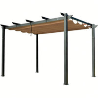 Aluminum Retractable Pergola with Weather-Resistant Canopy for Outdoor Patio Deck Garden and Grape Trellis