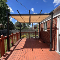 Aluminum Retractable Pergola with Weather-Resistant Canopy for Outdoor Patio Deck Garden and Grape Trellis